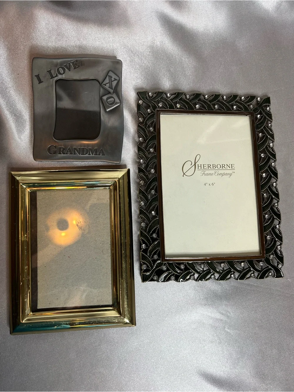 Pewter look and brass Ornate Picture Frame - Decorative Home Accent